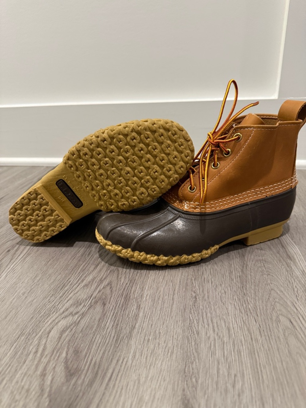 Women’s Two-Tone Brown Duck Boots - Tan and Dark Brown